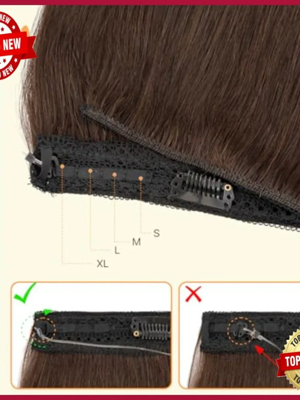 Thick Halo Hair Extensions 16 Inch Straight 100% Human Hair Invisible Wire